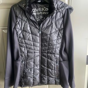 Calvin Klein Performance Mixed-Media Hooded Jacket